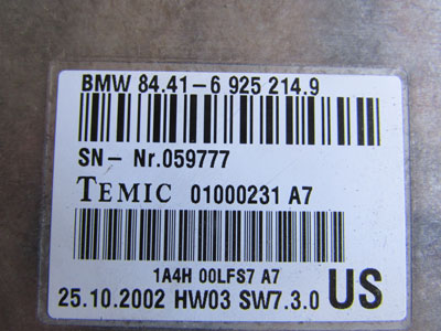 BMW Temic Control Unit, Voice Input System, American 84416925214 E65 E66 745i 745Li 750i 750Li 760i 760Li4